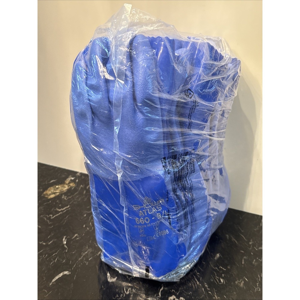Atlas 660 Fully Coated Triple-Dipped PVC Work Gloves Chem Resistant 12/Pairs-L